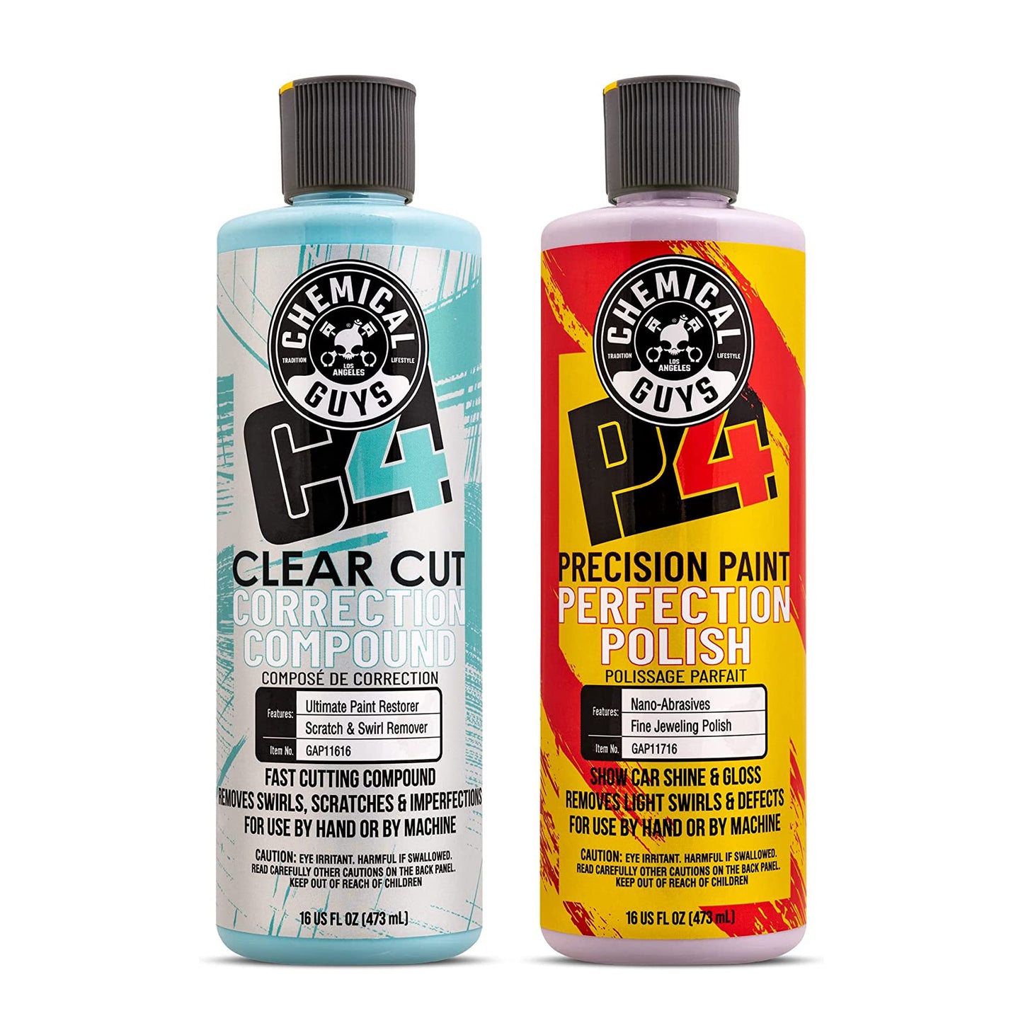 Chemical Guys C4 & P4 Correction Compound and Paint Polish Combo Pack