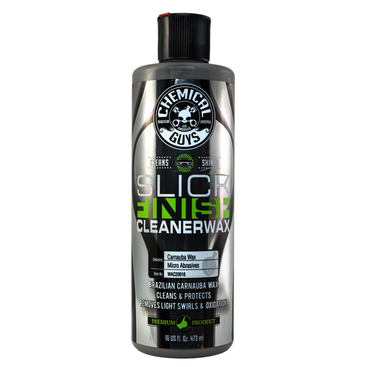 Chemical Guys Slick Finish Cleaner Wax Light Paint Cleanser & Brilliant Shine Carnauba Wax, 16 oz